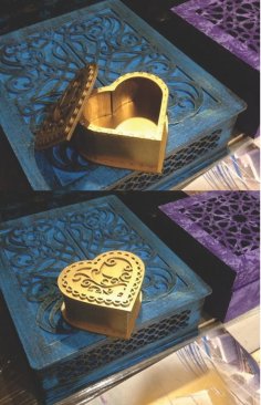 Laser Cut Love Gift Heart Box CDR File