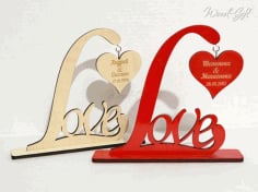 Laser Cut Love Heart Stand Template CDR File