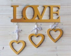 Laser Cut Love Heart Wall Hanging Photo Frame PDF Vector File