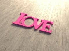 Laser Cut Love Love Sign Love Cutout Free Vector CDR File