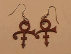 Laser Cut Love Symbol Purpleheart Earrings Vector File