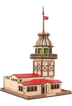 Laser Cut Maidens Architecture 3D Building Model in Turkey Istanbul CDR File