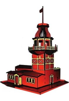 Laser Cut Maidens Architecture Tower Model in Istanbul Turkey Ai Vector File