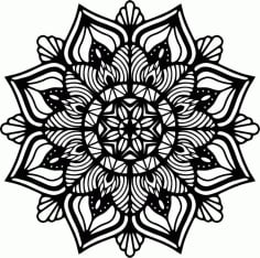 Laser Cut Mandala Flower, Mandala Pattern Design Vector File