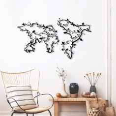 Laser Cut Map Wall Panel Decor CDR File