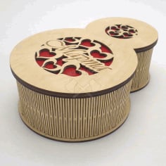 Laser Cut March 8 Gift Box, Wooden Storage Box CDR Vector File