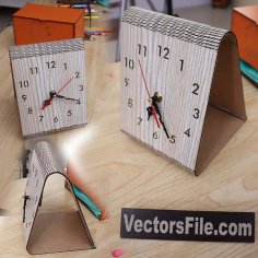 Laser Cut MDF Modern Table Clock CDR and DXF Vector File