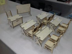 Laser Cut Miniature Classroom Furniture Free Vector CDR File