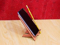Laser Cut Mobile Stand I Love MOM Desk Phone Holder with Pencil Stand 3mm Free Vector