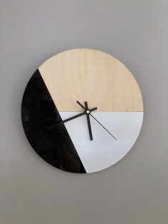 Laser Cut Modern Wall Clock for Room Decor Template Free Vector