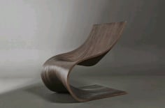 Laser Cut Modern Wooden Chair Wave Decor CDR Vectors File