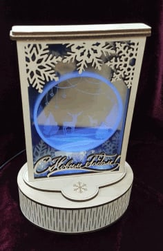 Laser Cut New Year Lamp CDR and DXF File