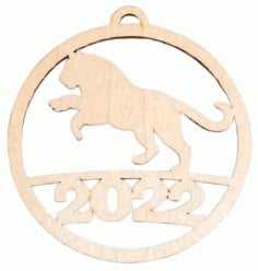 Laser Cut New Years 2022 Tiger Jump Plywood Free Vector File