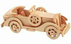 Laser Cut Packard Twelve Car Model 3D Wooden Puzzle Kids Toys Gifts Free CDR Vectors File