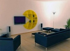 Laser Cut Pacman Game Wooden Wall Shelf for Bedroom DXF File
