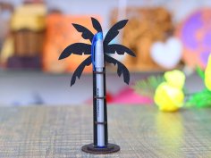 Laser Cut Palm Tree Pen Holder Office Desk Pencil Stand 3mm Free Vector