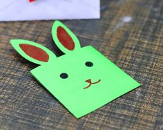 Laser Cut Paper Easter Envelope Template Bunny Face Enveloped Free Vector