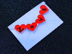 Laser Cut Paper Envelope Happy Valentine Day Envelope Gift Card Holder Vector File
