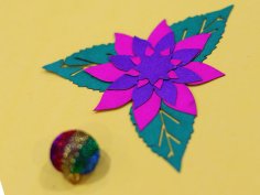 Laser Cut Paper Flower Gift Tag Decorative Flower Art Template Vector File