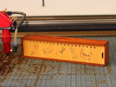 Laser Cut Pencil Box Wooden School Pencil Case Box with Sliding Lid 3mm Free Vector