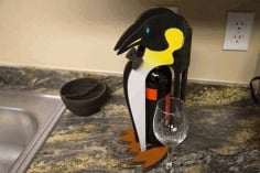 Laser Cut Penguin Bottle Holder CDR and DXF Vector File