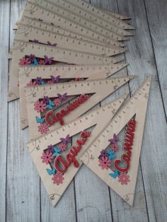 Laser Cut Personalised Wooden Rulers Free CDR Vectors File