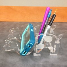 Laser Cut Phone Stand and Pen Holder Acrylic Giraffe 6mm CDR File