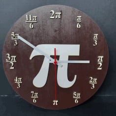 Laser Cut Pi Wall Clock DXF and CDR File