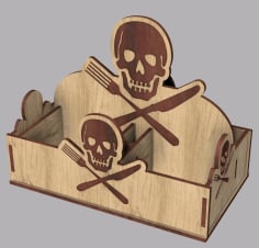 Laser Cut Pirate Napkin Holder CDR File