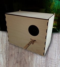 Laser Cut Plywood Bird House, Wooden Bird Feeder Box CDR File