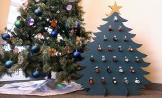 Laser Cut Plywood Christmas Tree Bottle Rack, Plywood Bottle Stand CDR File