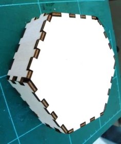 Laser Cut Plywood Hexagonal Storage Box Vector File