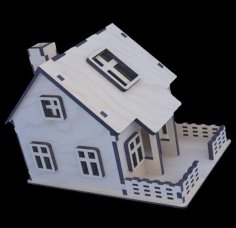 Laser Cut Plywood House Design Doll House Model Vector File