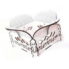 Laser Cut Plywood Jewelry Box with Heart Template Wooden Gift Box 4mm Vector File