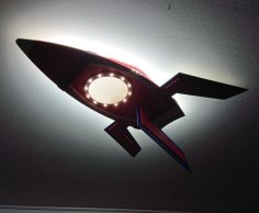 Laser Cut Plywood Rocket Ceiling Lamp Layout DXF File