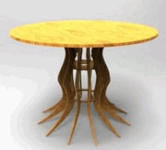 Laser Cut Plywood Round Table CDR Vectors File