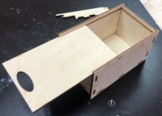 Laser Cut Plywood Storage Box with Sliding Lid Tool Organizer Box CDR File