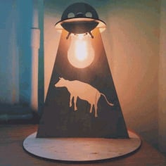 Laser Cut Plywood Table Lamp Design Night Light Lamp Vector File