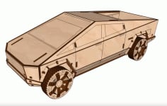 Laser Cut Plywood Tesla Cybertruck Template Free CDR Vectors File