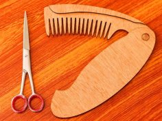 Laser Cut Pocket Wooden Comb for Men Pocket Folding Beard Comb 3mm Vector File for Laser Cutting