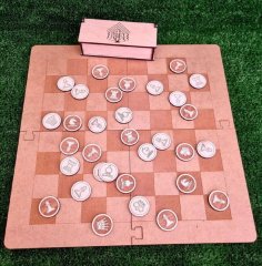 Laser Cut Chess Board With Compass Rose Inlay DXF File Free Download 