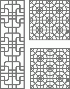 Laser Cut Privacy Grill Indoor Panels Screen Room Separator Seamless Design Patterns Vector File