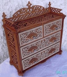 Laser Cut Puzzle Modern Drawer Furniture Style CDR Vectors File