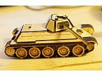 Laser Cut Puzzle Wood 3D Model Tank CDR Vectors File