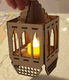 Laser Cut Ramadan Decorative Wooden Lamp, Room Lamp Vector File