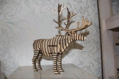 Laser Cut Reindeer 3D Animal CDR File