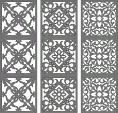 Laser Cut Room Divider Grill Panel Template DXF File