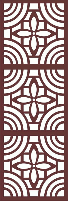 Laser Cut Room Screen Seamless Floral Grill DXF File