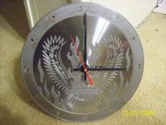 Laser Cut Round Eagle Wall Clock DXF File