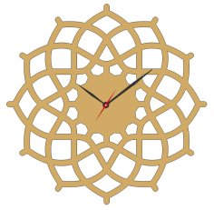 Laser Cut Round Wall Clock CDR File